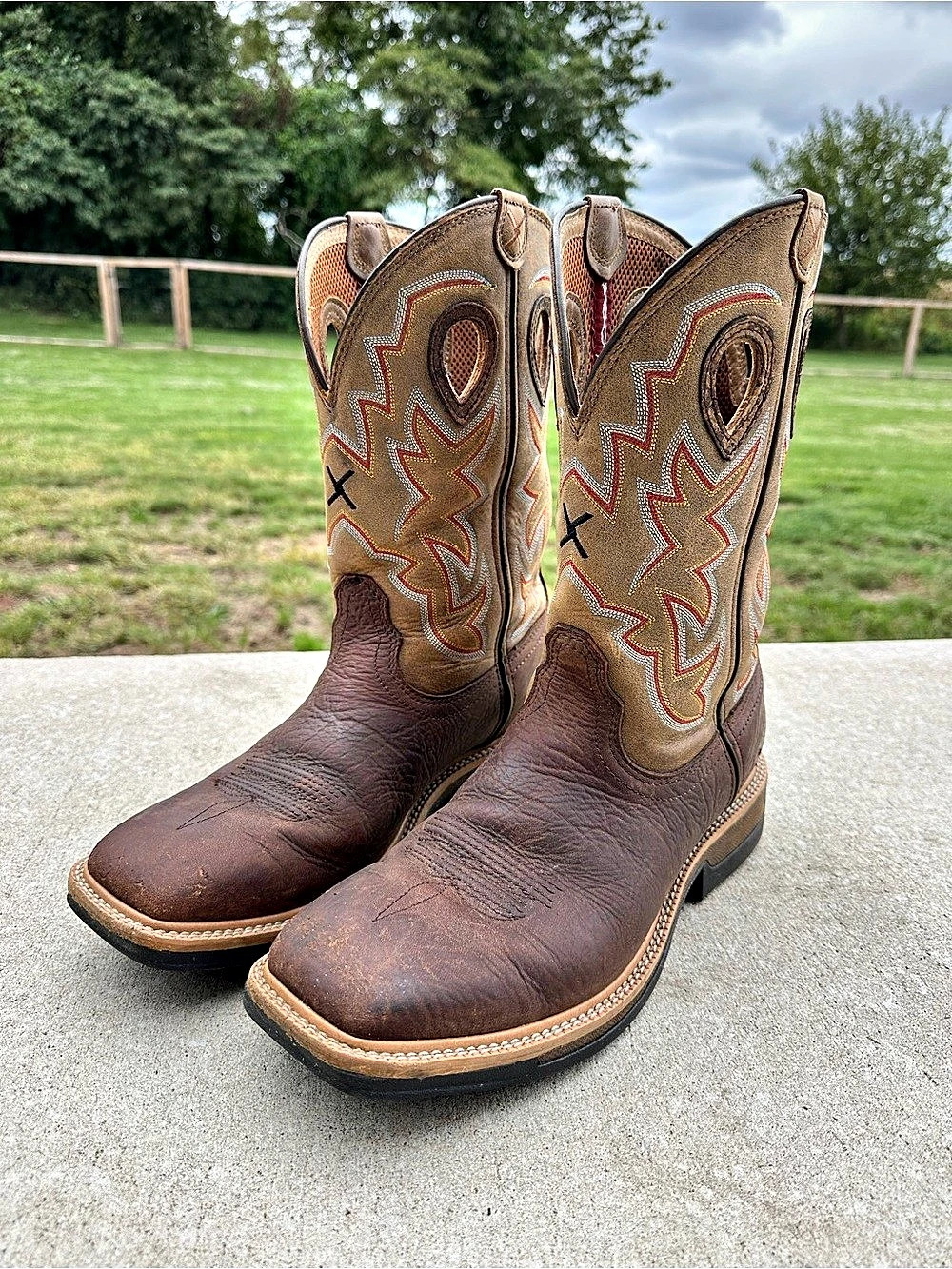 Twisted X Western Work Boot Men’s Brown Leather Wide Safety Square Toe 11.5